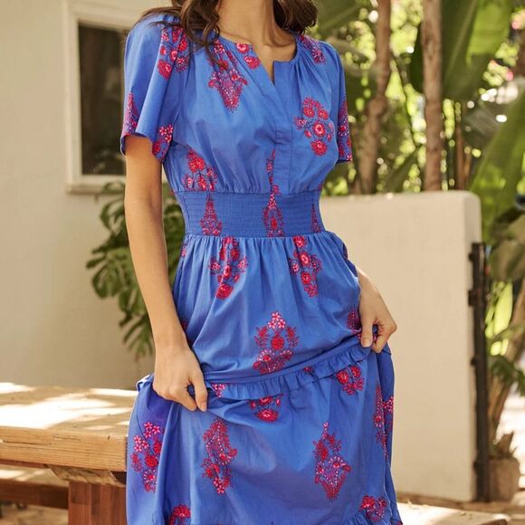 NWT Sugar Lips Shayna Floral Palmer Poplin Tiered
Maxi Dress size XL-i10 - Picture 1 of 6